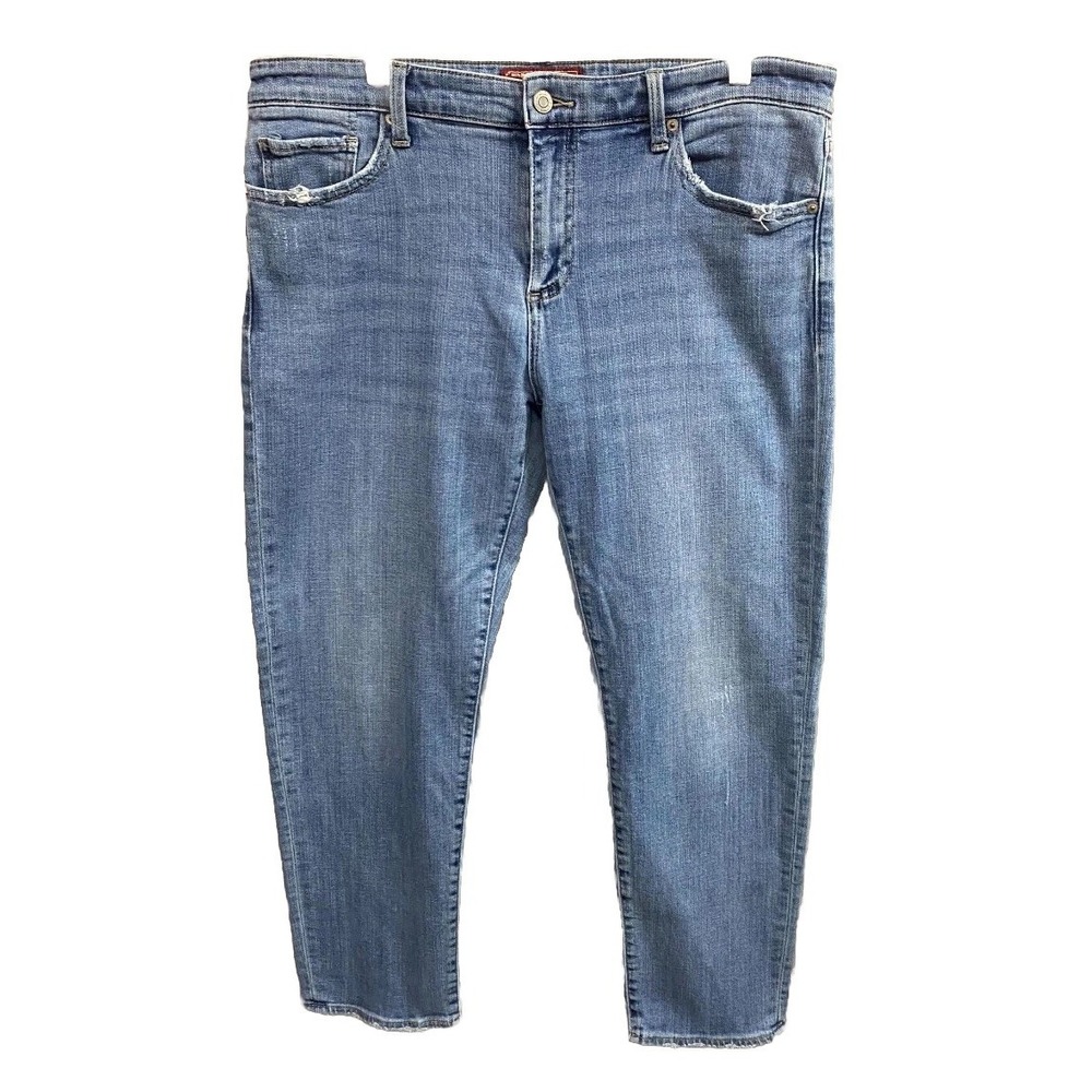 Lucky Brand Sienna Slim Boyfriend Jeans Womens 12/31 Blue Whiskering Denim Logo